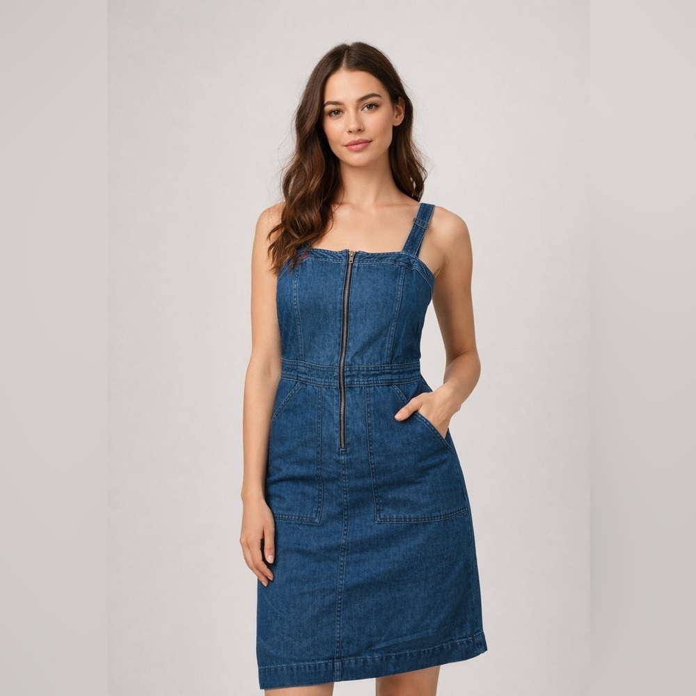 Levi’s Denim Zip-Front Sundress - Blue